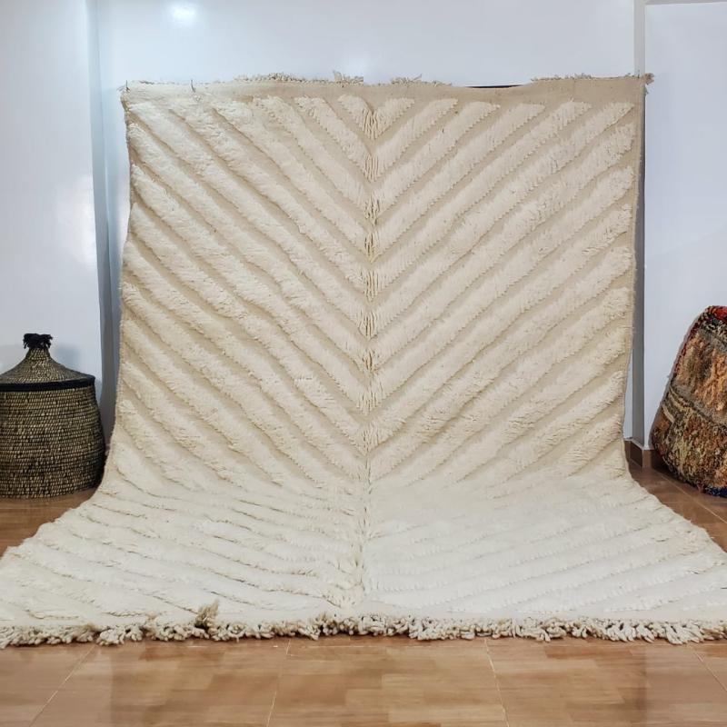 White Bilqees Marokkaans handgemaakt tapijt